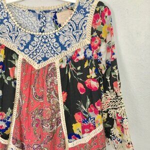 Anthropologie Vanessa Virginia Inez patchwork swing mini dress size 0